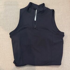 Gold Hinge  day to night quarter zip top Black fitted built in bra pads